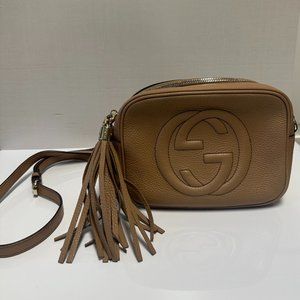 Gucci DISCONTINUED Soho Disco Bag in Tan Leather